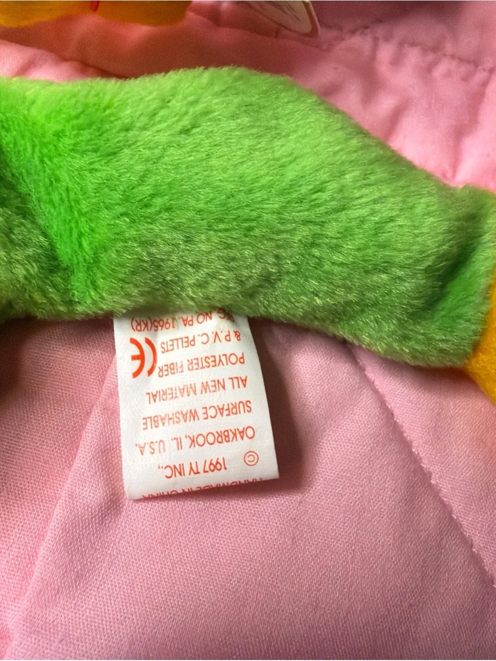 Vintage Ty Beanie Baby Smoochy the Frog 1997 Retired Original Plush toy Tags 90s